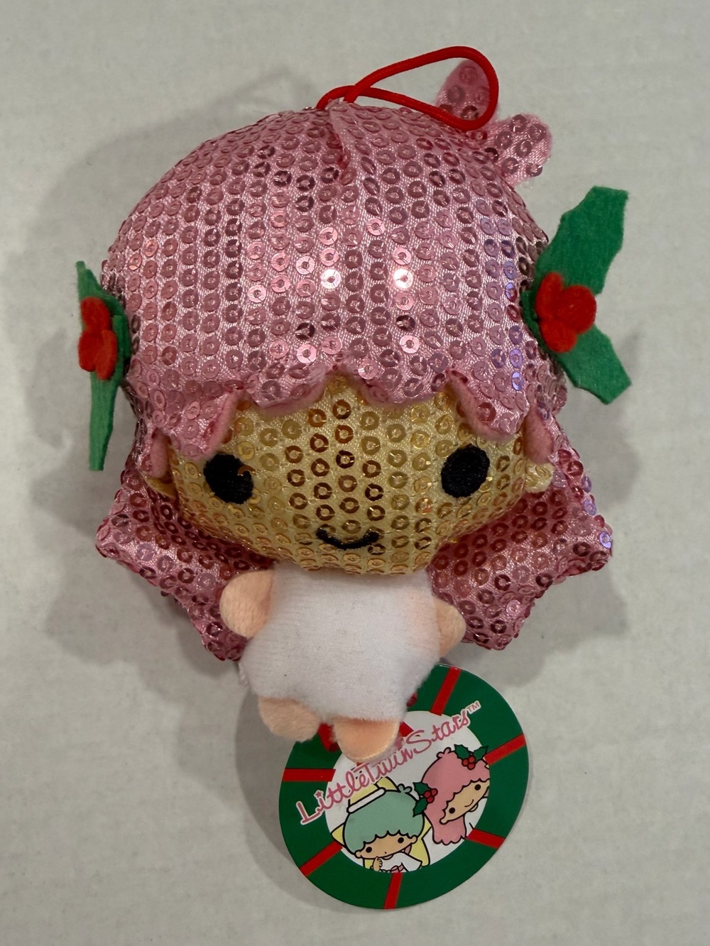 NWT 2021 Sanrio Little Twin Stars LALA Pink Gold Sequin Holiday Ornament
